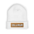 Embroidered "BLURUM" gold logo Classic Cuffed Beanie — Cozy Knit Winter Hat