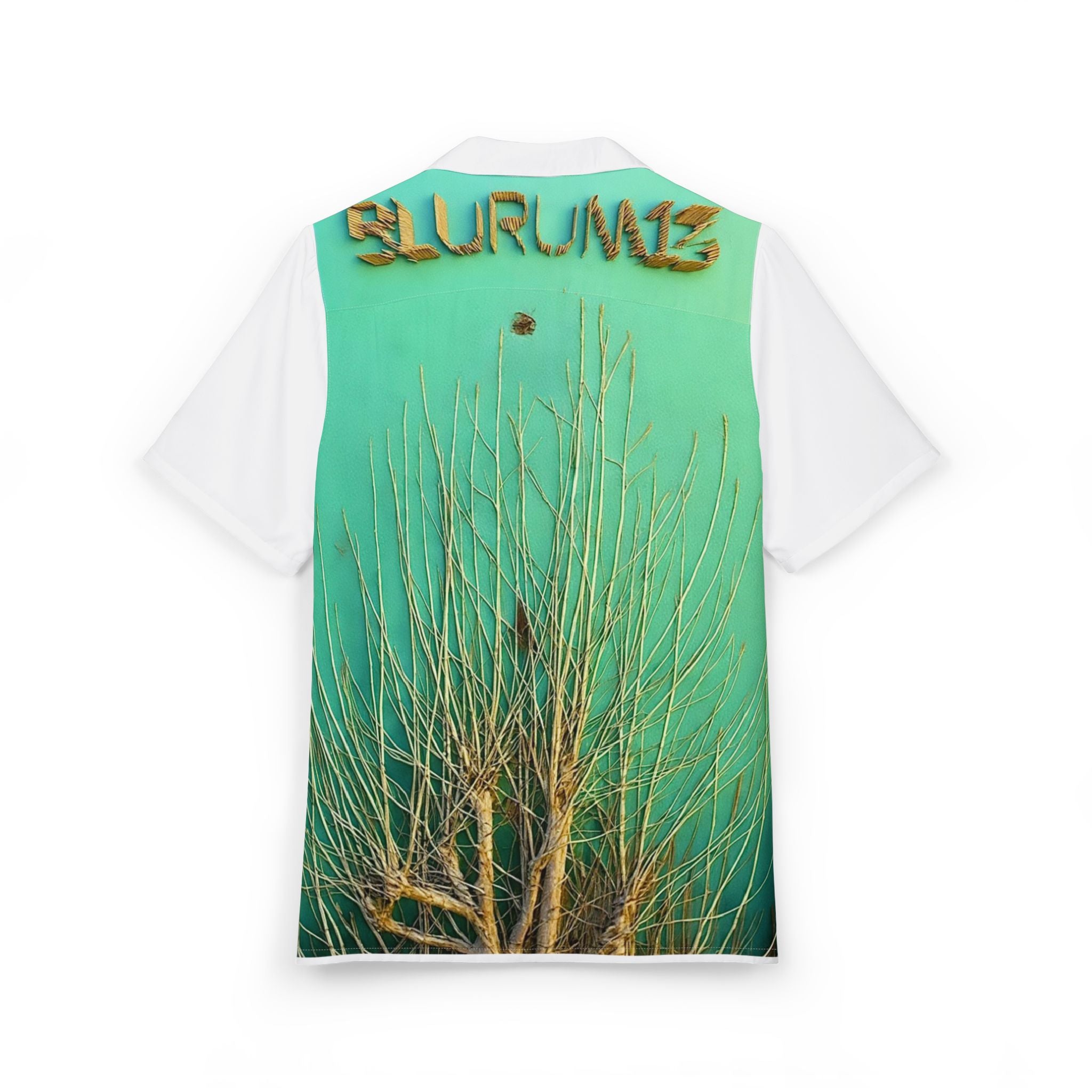 BLURUM13 Vexsens Logo Hawaiian Shirt — Teal Palm Pocket & 'BLURUM13' Back Print