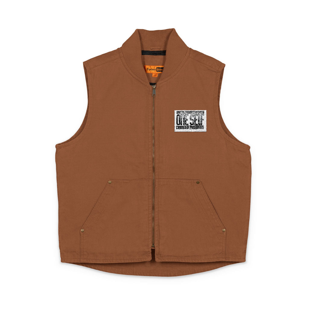 Washed Duck Cloth Work Vest — Embroidered Chest Patch